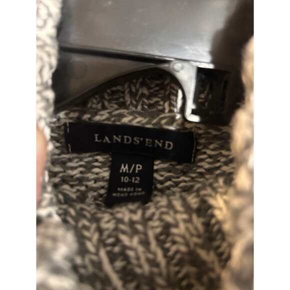 Women's Lands End Heather Gray Turtleneck Long Sleeve Sweater Size Medium Petite - Picture 2 of 5